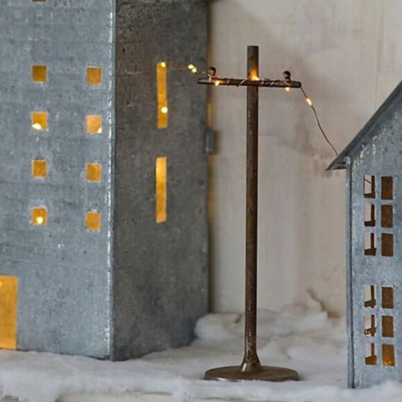 Concordville by Anthropologie Zinc Metal Telephone Pole for Village Display - Picture 4 of 4